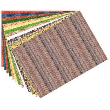 Paquet de 13 feuilles de papier motif structures assorties, 50x70cm - Ma Rentrée Facile