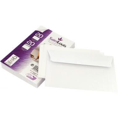 Paquet de 20 enveloppes de visite blanches 90x140, 220g bandes de protection + 20 cartes de visites - Ma Rentrée Facile