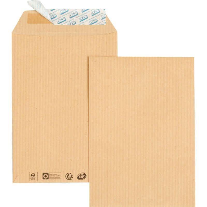 Paquet de 25 pochettes kraft 260x330 90g bande de protection - Ma Rentrée Facile