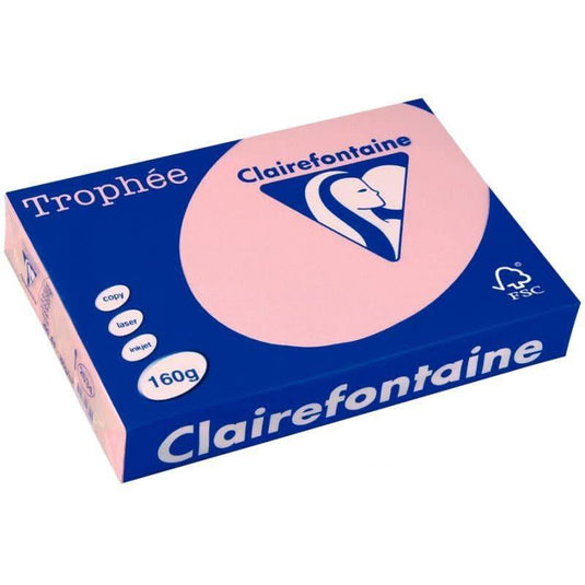 Paquet de 250 feuilles de papier 160g de format A3 rose TROPHEE CLAIREFONTAINE - Ma Rentrée Facile