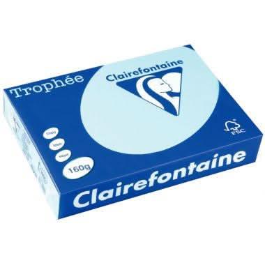 Paquet de 250 feuilles de papier 160g de format A4 bleu alizé TROPHEE CLAIREFONTAINE - Ma Rentrée Facile