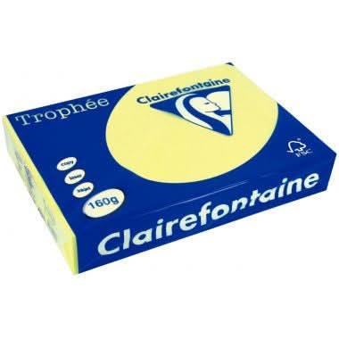 Paquet de 250 feuilles de papier 160g de format A4 jonquille TROPHEE CLAIREFONTAINE - Ma Rentrée Facile