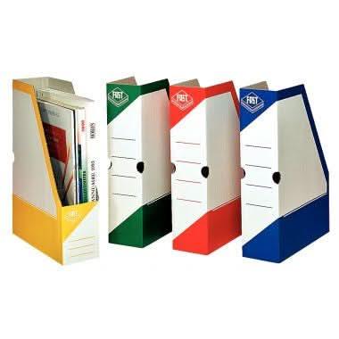 Lot de 4 porte-revues en carton, dos 8cm, coloris assortis - Ma Rentrée Facile