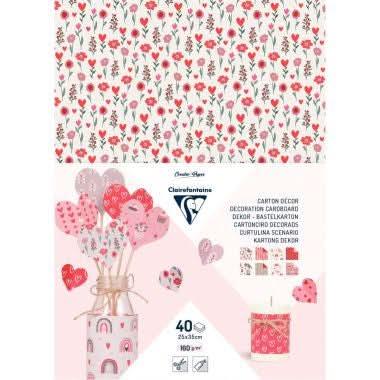 Paquet de 40 feuilles carton décoration love 25 x 35 cm Clairefontaine - Ma Rentrée Facile