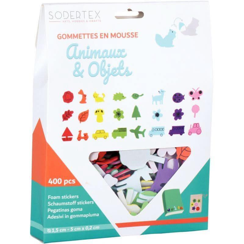 400 gommettes en mousse de caoutchouc adhésives couleurs et formes assorties - Ma Rentrée Facile