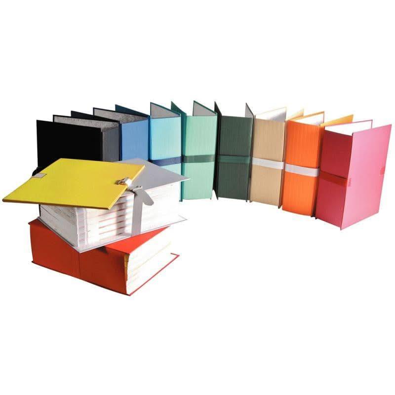 Paquet de 5 chemises extensible à sangle carton recouvert de papier toilé, coloris aléatoires - Ma Rentrée Facile