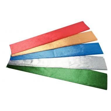 Paquet de 5 feuilles de crépon métallisé 250x50 cm assortis - Ma Rentrée Facile