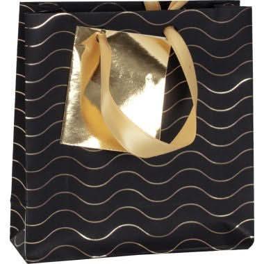Paquet de 5 sacs cadeaux 12x4,5x13,5cm noir/or - Ma Rentrée Facile