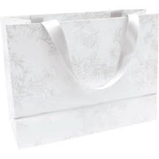 Paquet de 5 sacs cadeaux 32x13x24.5cm blancs motif fleurs - Ma Rentrée Facile