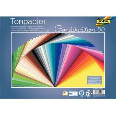 Paquet de 50 feuilles papier couleur 130 g 25x35cm coloris assortis - Ma Rentrée Facile
