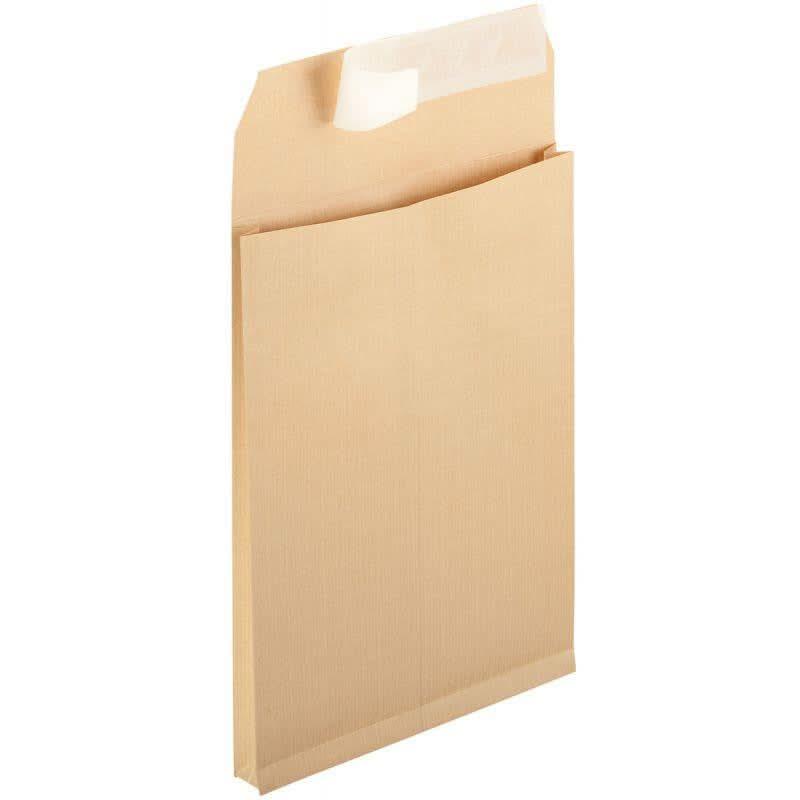 Paquet de 50 pochettes kraft armé 3 soufflets 229x324 130g fenêtre 50x100 bande de protection - Ma Rentrée Facile
