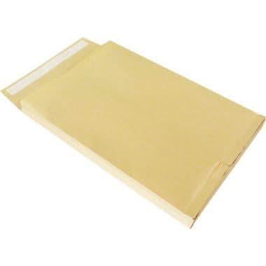 Paquet de 50 pochettes kraft armé brun 3 soufflets C4 229x324 130g bande de protection - Ma Rentrée Facile