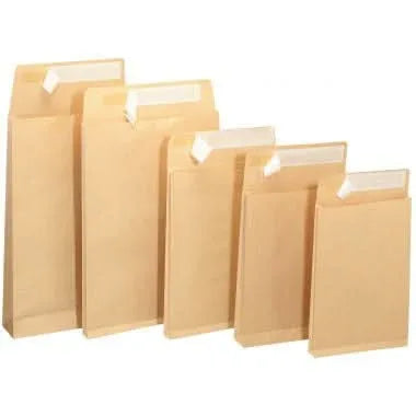 Paquet de 50 pochettes kraft armé brun 3 soufflets C4 229x324 130g bande de protection - Ma Rentrée Facile