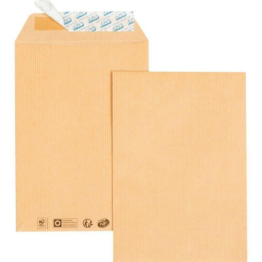 Paquet de 50 pochettes kraft C5 162x229 85g bande de protection - Ma Rentrée Facile