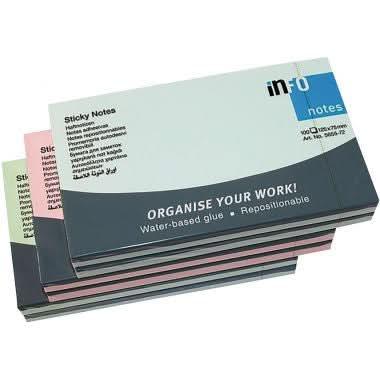 Lot 6 blocs de 80 feuilles de notes repositionnables 75x125mm couleurs pastels assorties - Ma Rentrée Facile