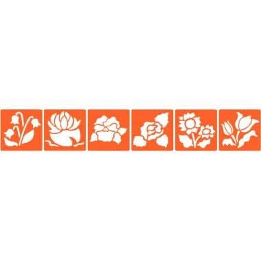 Paquet de 6 pochoirs en plastique thème les fleurs - Ma Rentrée Facile