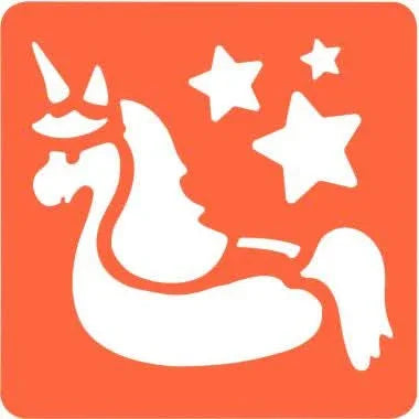 Paquet de 6 pochoirs en plastique thème Licorne - Ma Rentrée Facile