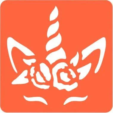 Paquet de 6 pochoirs en plastique thème Licorne - Ma Rentrée Facile