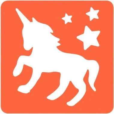 Paquet de 6 pochoirs en plastique thème Licorne - Ma Rentrée Facile