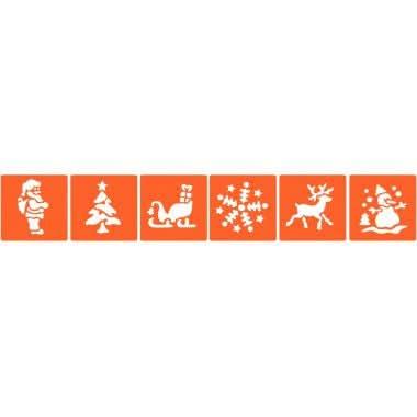 Paquet de 6 pochoirs en plastique thème Noël - Ma Rentrée Facile