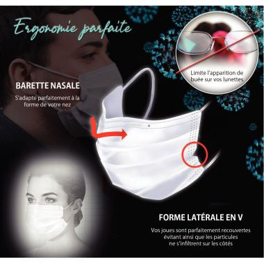 Paquet de 7 masques chirurgicaux jetables pour enfants