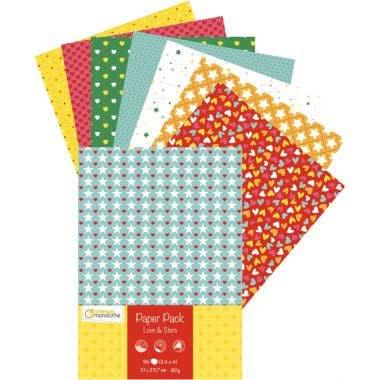 Paquet de 96 feuilles papier c?ur étoiles, 21x29,7cm, 80g - Ma Rentrée Facile