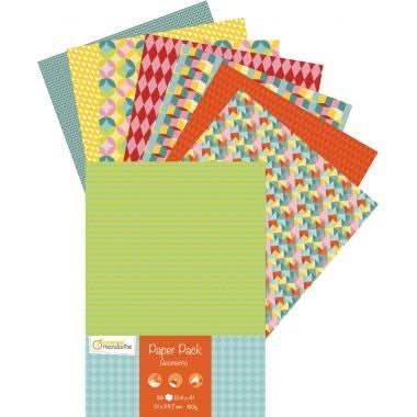 Paquet de 96 feuilles papier motif géométrique, 21x29,7cm, 80g - Ma Rentrée Facile