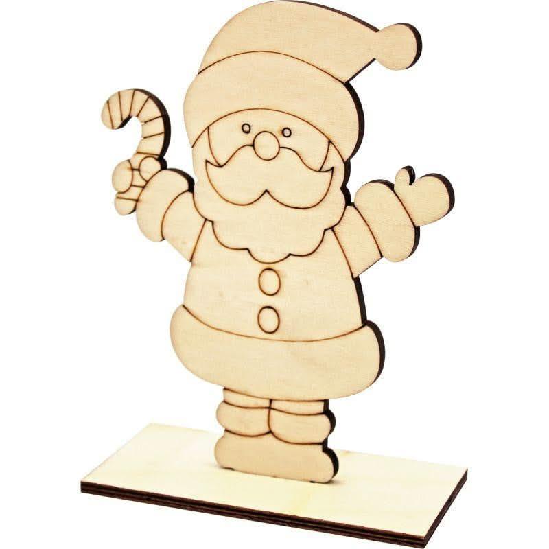 Père-Noël en bois sur socle - Ma Rentrée Facile