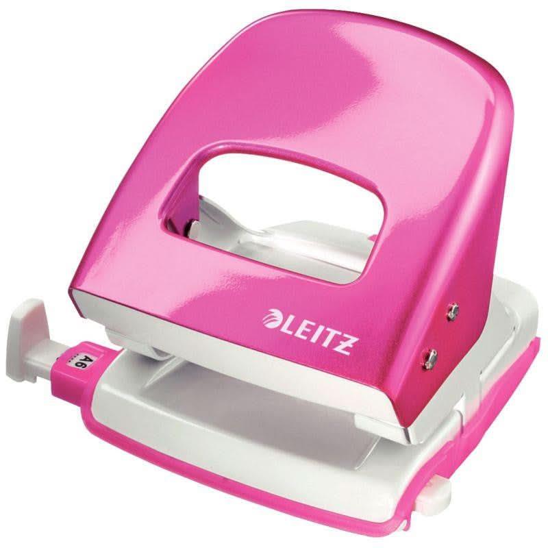 Perforateur Leitz Wow 2 trous 30 feuilles rose - Ma Rentrée Facile