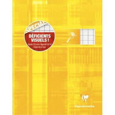Cahier déficient visuel 17x22, 48 pages, seyès 2,5 mm agrandi 10/10, 90g - Ma Rentrée Facile