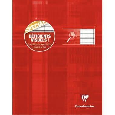 Cahier déficient visuel 17x22, 48 pages, seyès 2,5 mm agrandi 10/10, 90g - Ma Rentrée Facile