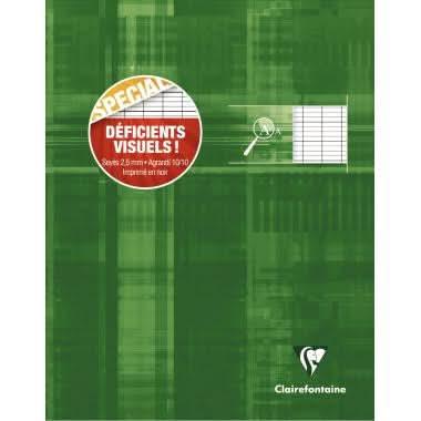 Cahier déficient visuel 17x22, 48 pages, seyès 2,5 mm agrandi 10/10, 90g - Ma Rentrée Facile