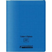 Cahier 24x32, 48 pages,seyès, couverture polypro avec 2 rabats bleu, Conquérant - Ma Rentrée Facile
