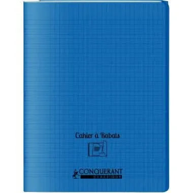 Cahier 24x32, 48 pages,seyès, couverture polypro avec 2 rabats bleu, Conquérant - Ma Rentrée Facile