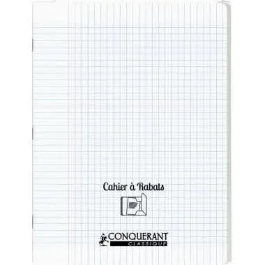 Cahier 24x32, 48 pages,seyès, couverture polypro avec 2 rabats incolore, Conquérant - Ma Rentrée Facile