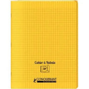 Cahier 24x32, 48 pages,seyès, couverture polypro avec 2 rabats jaune, Conquérant - Ma Rentrée Facile