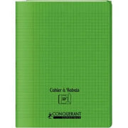 Cahier 24x32, 48 pages,seyès, couverture polypro avec 2 rabats vert, Conquérant - Ma Rentrée Facile