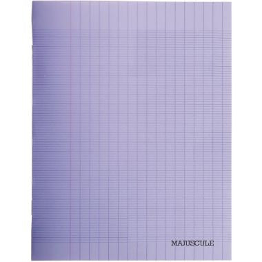 Cahier 17x22, 64 pages, séyès, 90 gr, polypro violet