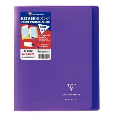 Cahier KOVERBOOK 17x22, 96 pages, seyès 90g, polypro violet - Ma Rentrée Facile
