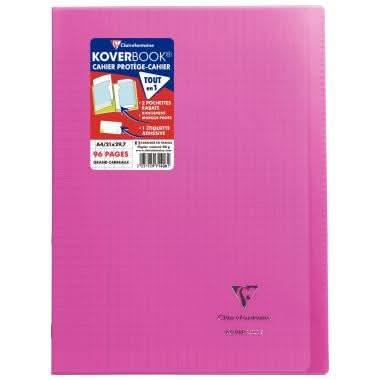 Cahier KOVERBOOK 21x29.7, 96 pages, seyès 90g, polypro rose - Ma Rentrée Facile