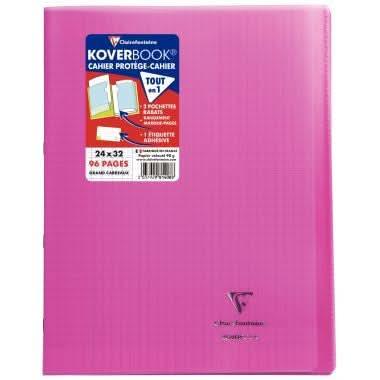Cahier KOVERBOOK 24x32, 96 pages, seyès 90g, polypro, rose - Ma Rentrée Facile