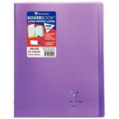 Cahier KOVERBOOK 24x32, 96 pages, seyès 90g, polypro violet - Ma Rentrée Facile