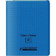 Cahier 17x22, 96 pages,seyès, couverture polypro avec 2 rabats bleu, Conquérant - Ma Rentrée Facile