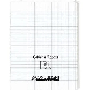 Cahier 17x22, 96 pages,seyès, couverture polypro avec 2 rabats incolore, Conquérant - Ma Rentrée Facile