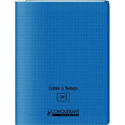 Cahier 24x32, 96 pages,seyès, couverture polypro avec 2 rabats bleu, Conquérant - Ma Rentrée Facile