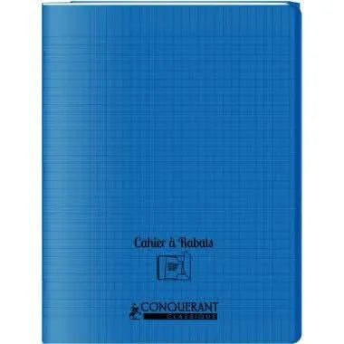 Cahier 24x32, 96 pages,seyès, couverture polypro avec 2 rabats bleu, Conquérant - Ma Rentrée Facile