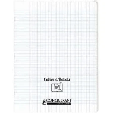 Cahier 24x32, 96 pages,seyès, couverture polypro avec 2 rabats incolore, Conquérant - Ma Rentrée Facile