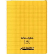 Cahier 24x32, 96 pages,seyès, couverture polypro avec 2 rabats jaune, Conquérant - Ma Rentrée Facile