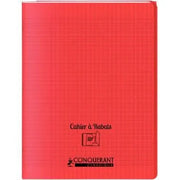 Cahier 24x32, 96 pages,seyès, couverture polypro avec 2 rabats rouge, Conquérant - Ma Rentrée Facile