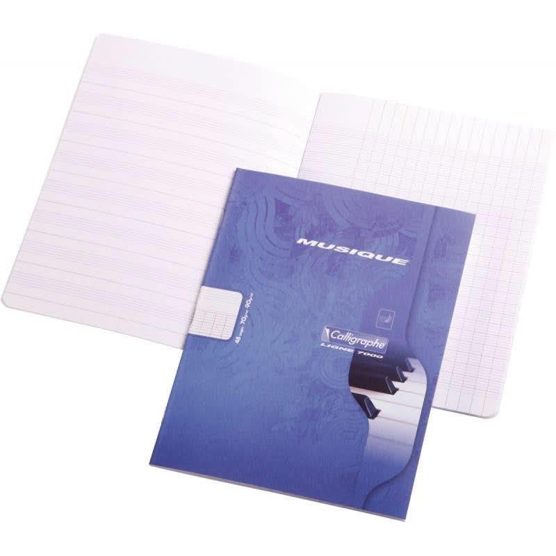 Cahier musique et chant 17x22 cm. 48 pages (24 pages seyes, 24 pages portées) 70g, coloris aléatoires, Calligraphe - Ma Rentrée Facile